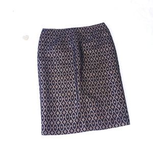 Cato Black Gold Metallic Pencil Skirt Geometric Print Plus Size 14